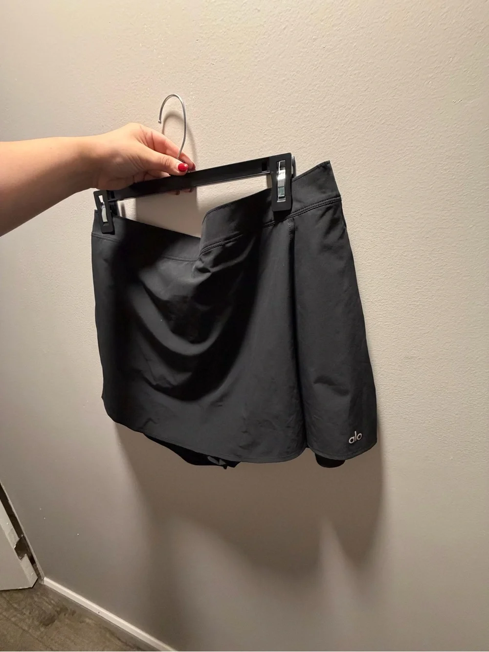 ALO Yoga Black Athletic Skort with Built-In Shorts